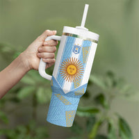 Custom World Football 2026 Argentina Tumbler With Handle La Albiceleste Pride Sun of May