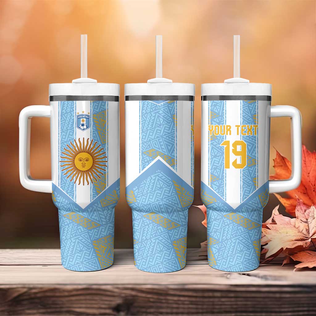 Custom World Football 2026 Argentina Tumbler With Handle La Albiceleste Pride Sun of May
