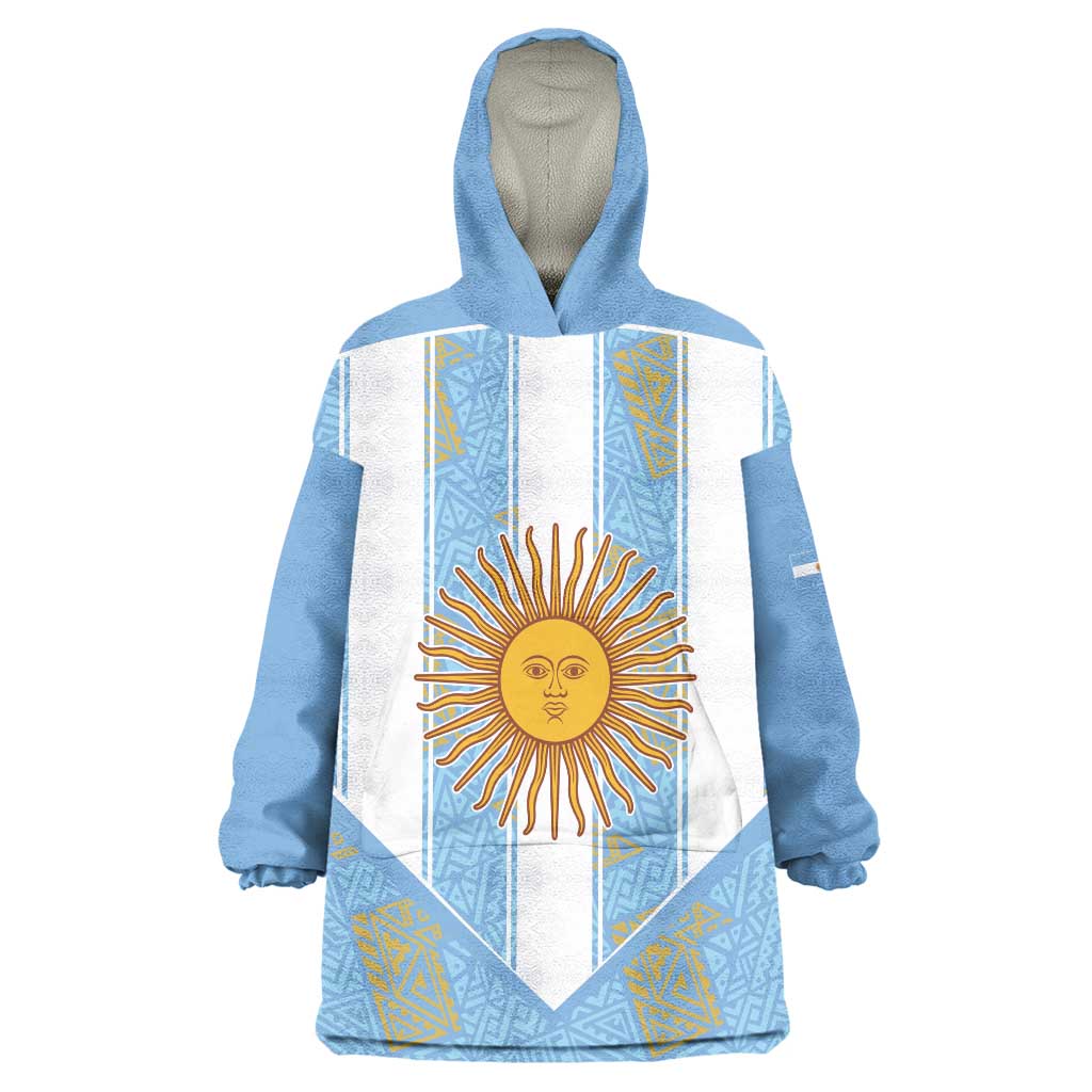 Custom World Football 2026 Argentina Wearable Blanket Hoodie La Albiceleste Pride Sun of May