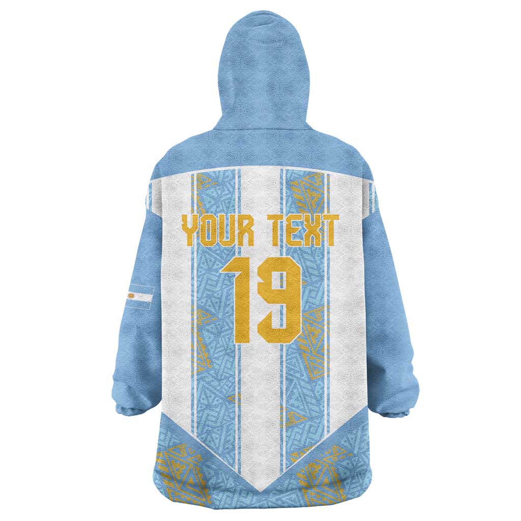 Custom World Football 2026 Argentina Wearable Blanket Hoodie La Albiceleste Pride Sun of May