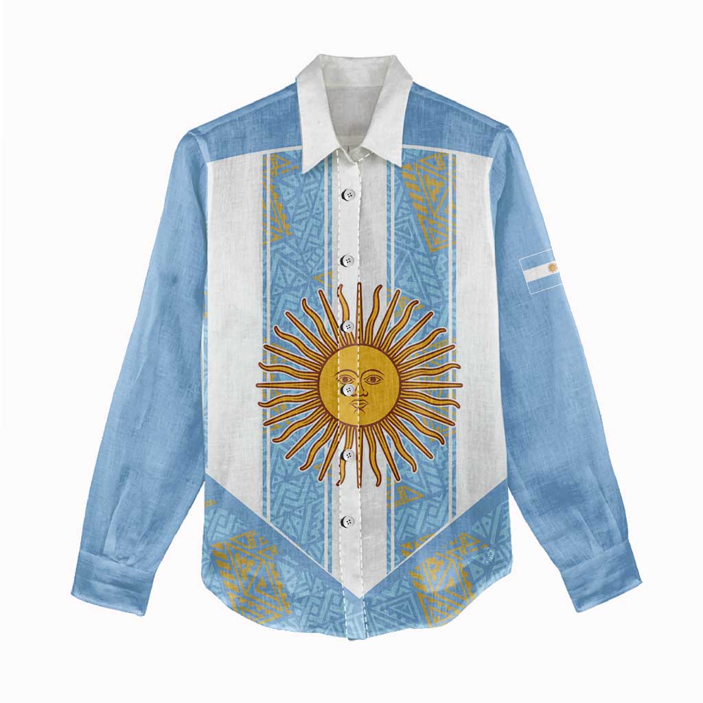 Custom World Football 2026 Argentina Women Casual Shirt La Albiceleste Pride Sun of May