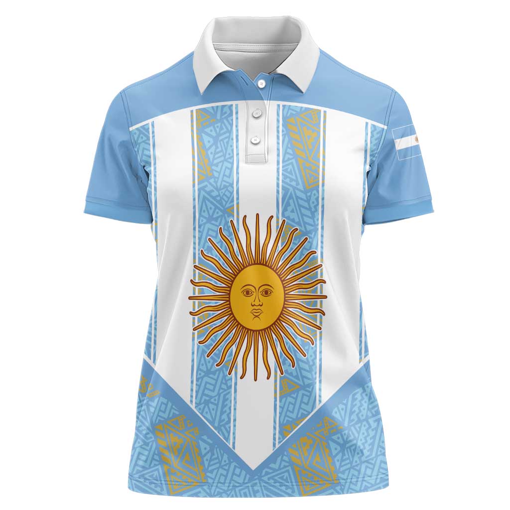 Custom World Football 2026 Argentina Women Polo Shirt La Albiceleste Pride Sun of May