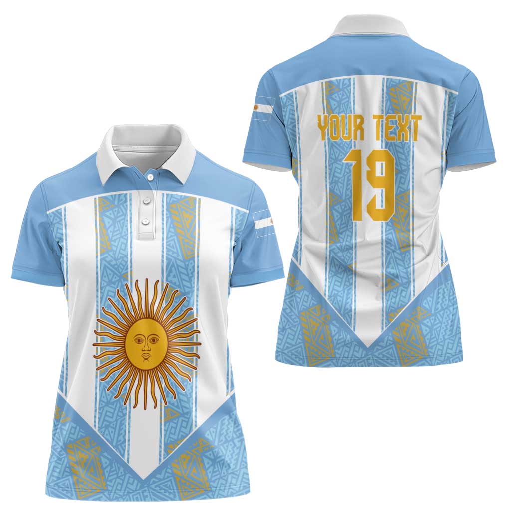 Custom World Football 2026 Argentina Women Polo Shirt La Albiceleste Pride Sun of May