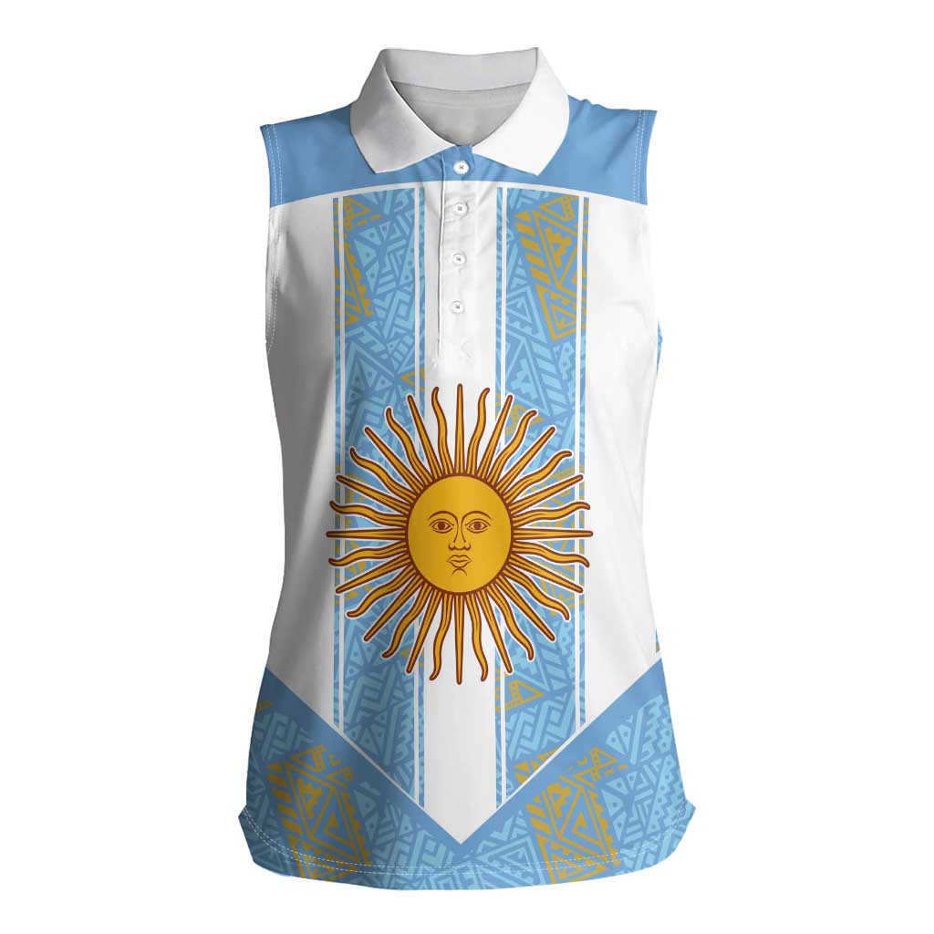 Custom World Football 2026 Argentina Women Sleeveless Polo Shirt La Albiceleste Pride Sun of May