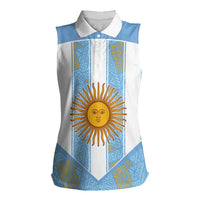 Custom World Football 2026 Argentina Women Sleeveless Polo Shirt La Albiceleste Pride Sun of May