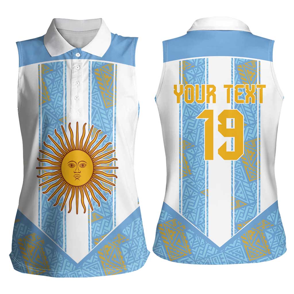 Custom World Football 2026 Argentina Women Sleeveless Polo Shirt La Albiceleste Pride Sun of May