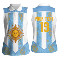 Custom World Football 2026 Argentina Women Sleeveless Polo Shirt La Albiceleste Pride Sun of May