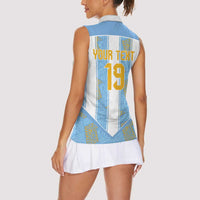 Custom World Football 2026 Argentina Women Sleeveless Polo Shirt La Albiceleste Pride Sun of May