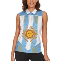 Custom World Football 2026 Argentina Women Sleeveless Polo Shirt La Albiceleste Pride Sun of May