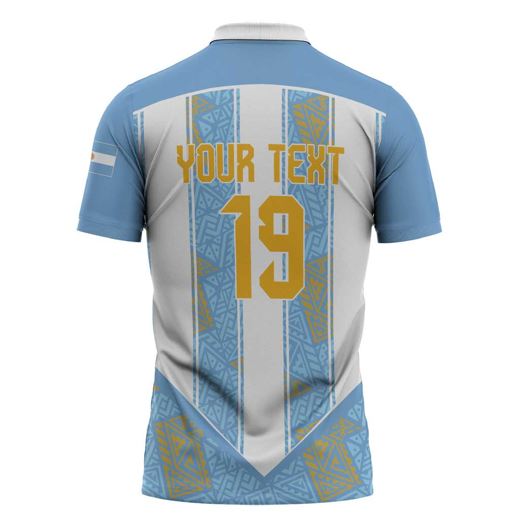 Custom World Football 2026 Argentina Zipper Polo Shirt La Albiceleste Pride Sun of May