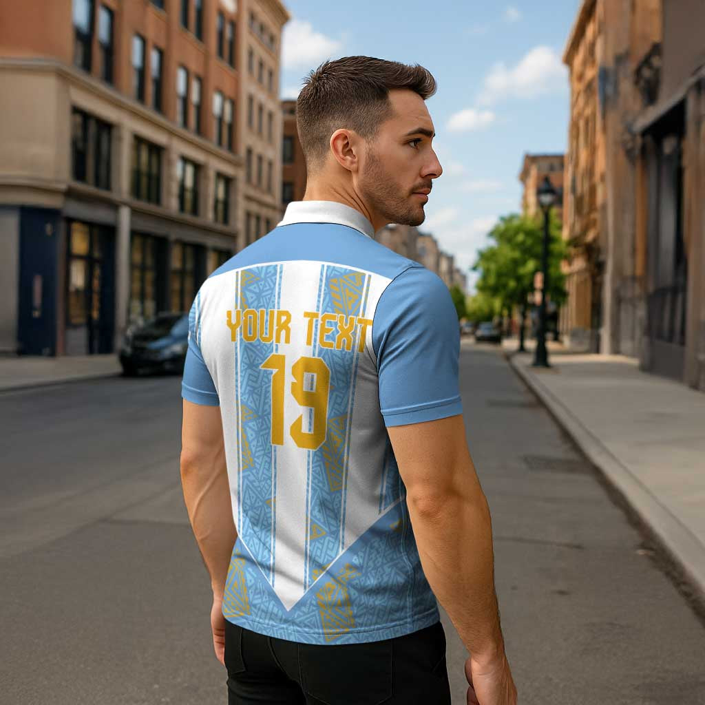 Custom World Football 2026 Argentina Zipper Polo Shirt La Albiceleste Pride Sun of May