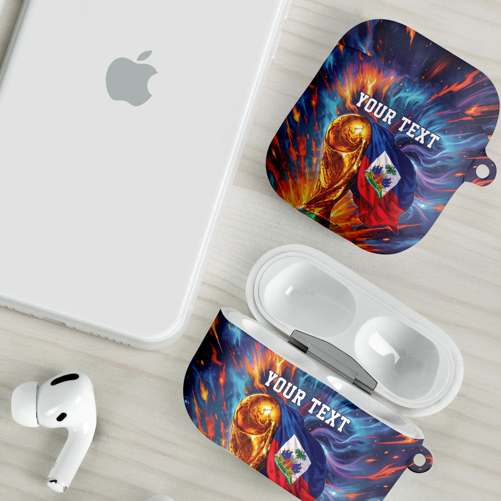 Personalized World Football 2026 Afro Haiti AirPods Case Les Grenadiers Trophy Flag Art