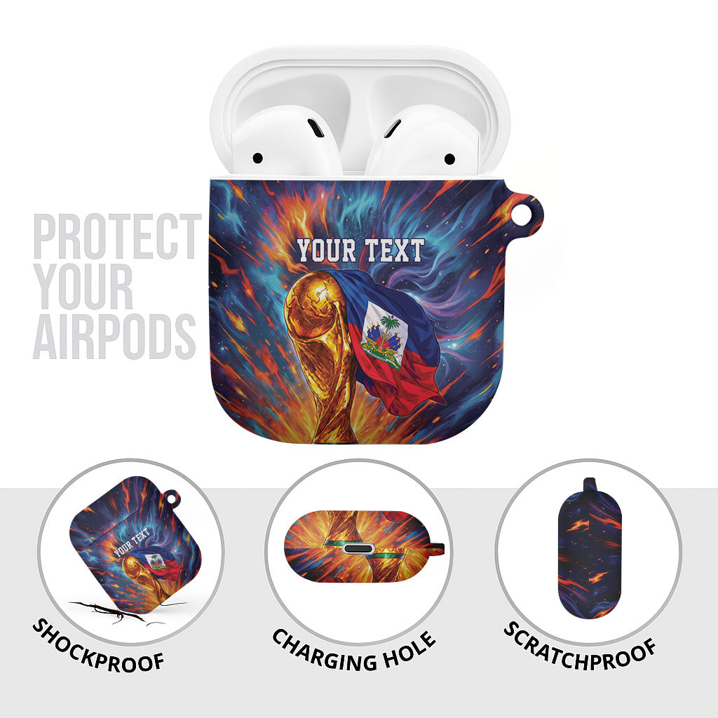 Personalized World Football 2026 Afro Haiti AirPods Case Les Grenadiers Trophy Flag Art
