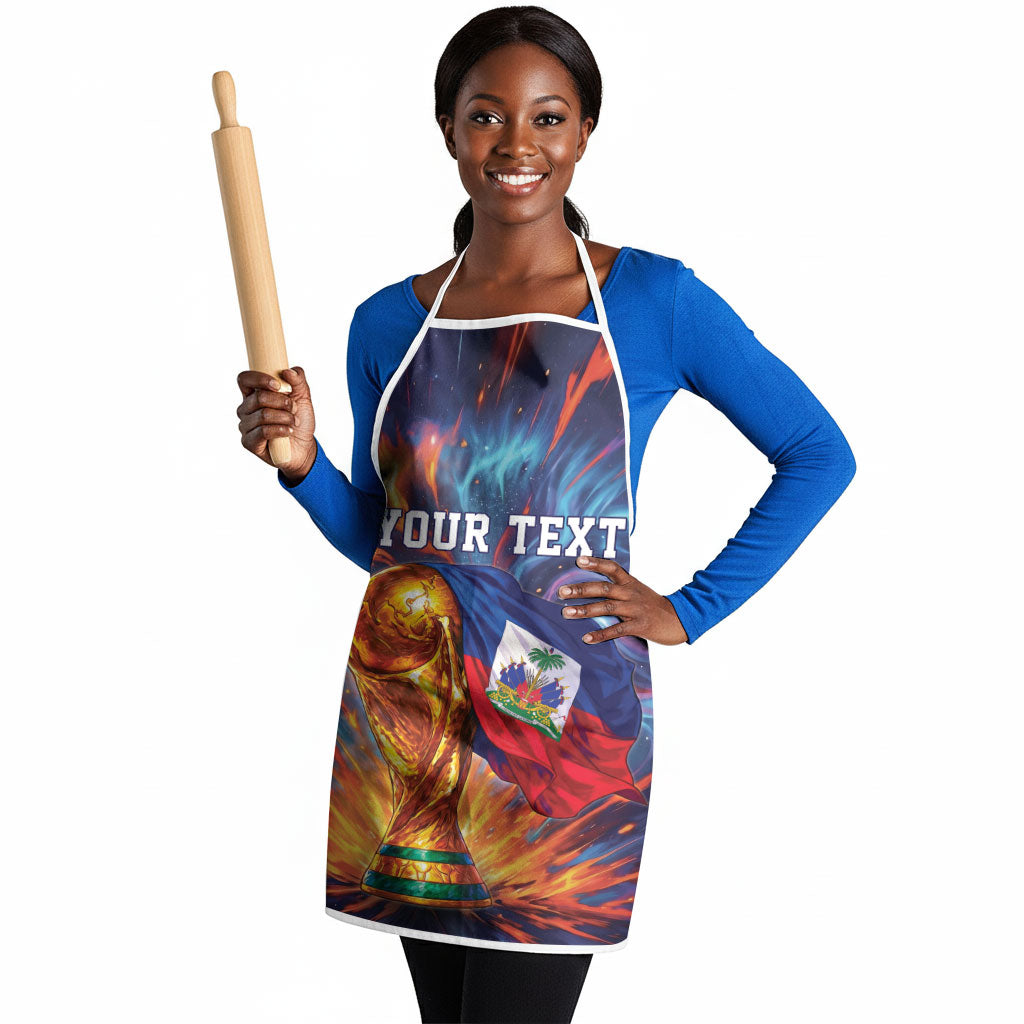 Personalized World Football 2026 Afro Haiti Apron Les Grenadiers Trophy Flag Art