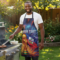 Personalized World Football 2026 Afro Haiti Apron Les Grenadiers Trophy Flag Art