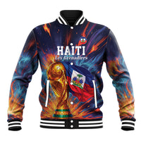 Personalized World Football 2026 Afro Haiti Baseball Jacket Les Grenadiers Trophy Flag Art