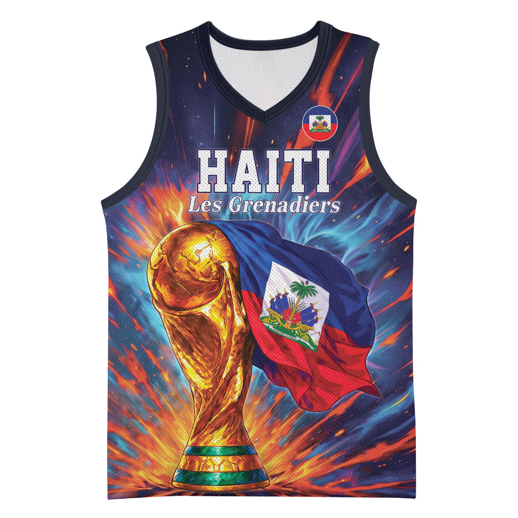 Personalized World Football 2026 Afro Haiti Basketball Jersey Les Grenadiers Trophy Flag Art