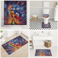 Personalized World Football 2026 Afro Haiti Bathroom Set Les Grenadiers Trophy Flag Art