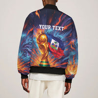 Personalized World Football 2026 Afro Haiti Bomber Jacket Les Grenadiers Trophy Flag Art