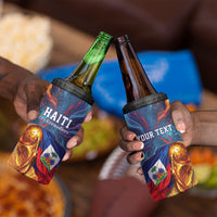 Personalized World Football 2026 Afro Haiti 4 in 1 Can Cooler Tumbler Les Grenadiers Trophy Flag Art