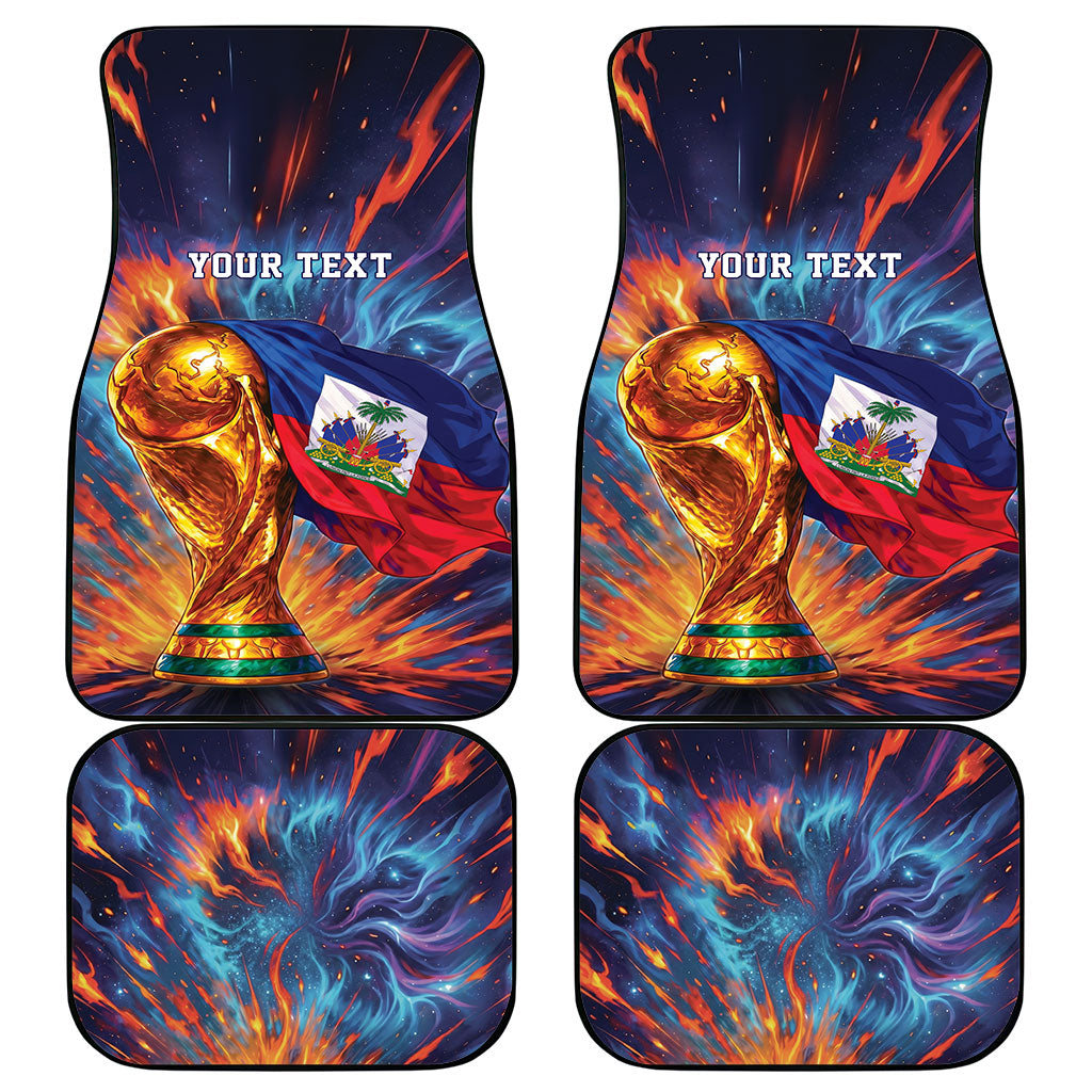 Personalized World Football 2026 Afro Haiti Car Mats Les Grenadiers Trophy Flag Art