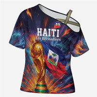 Personalized World Football 2026 Afro Haiti Cross Shoulder Shirt Les Grenadiers Trophy Flag Art
