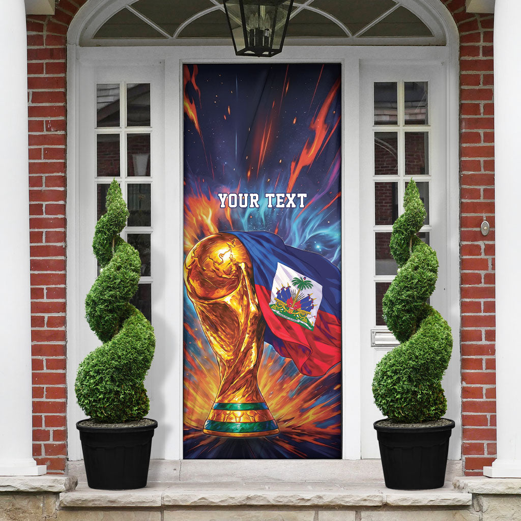 Personalized World Football 2026 Afro Haiti Door Cover Les Grenadiers Trophy Flag Art