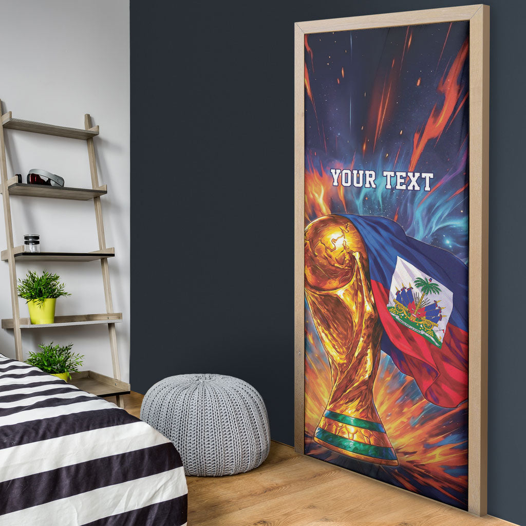 Personalized World Football 2026 Afro Haiti Door Cover Les Grenadiers Trophy Flag Art