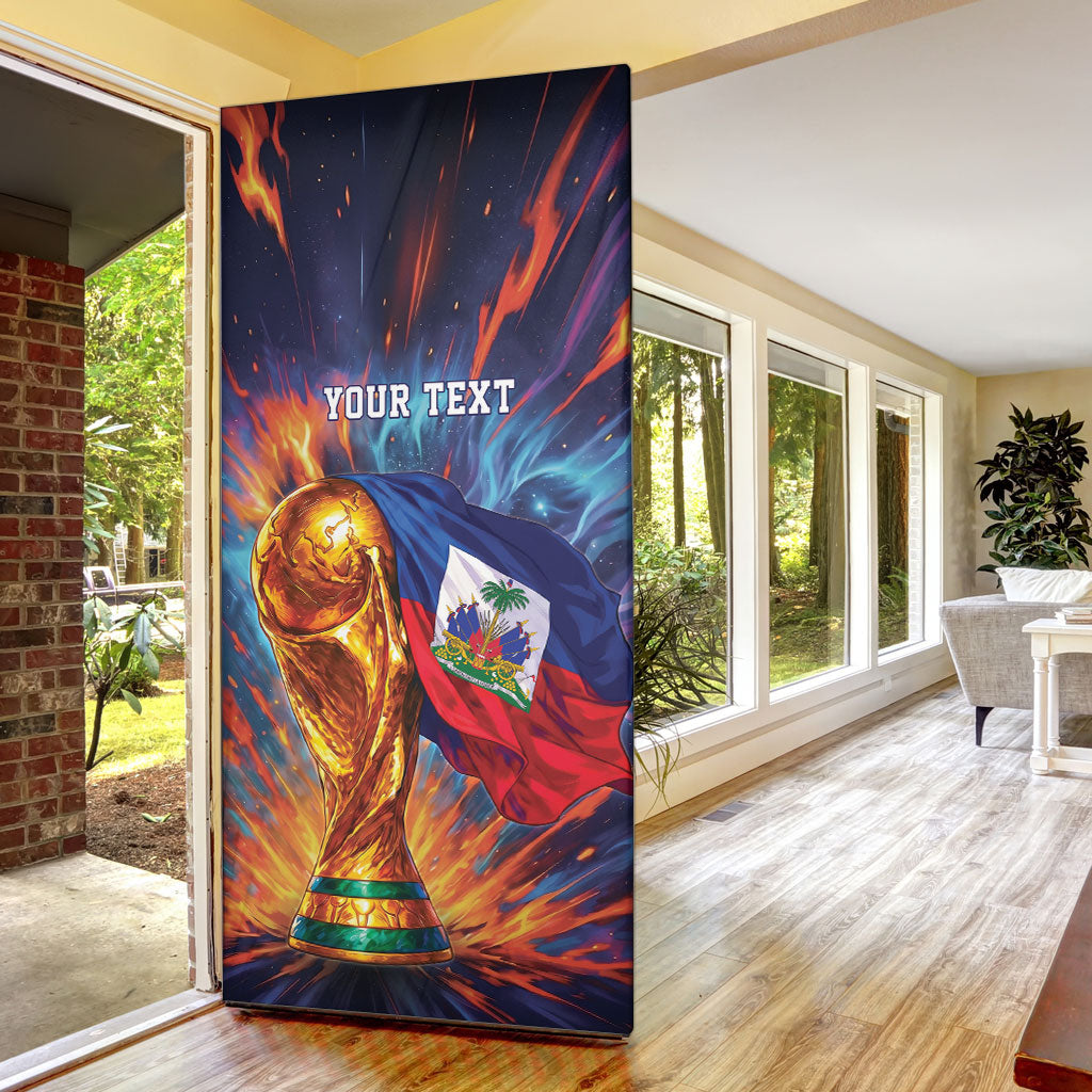 Personalized World Football 2026 Afro Haiti Door Cover Les Grenadiers Trophy Flag Art