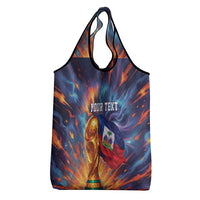 Personalized World Football 2026 Afro Haiti Grocery Bag Les Grenadiers Trophy Flag Art