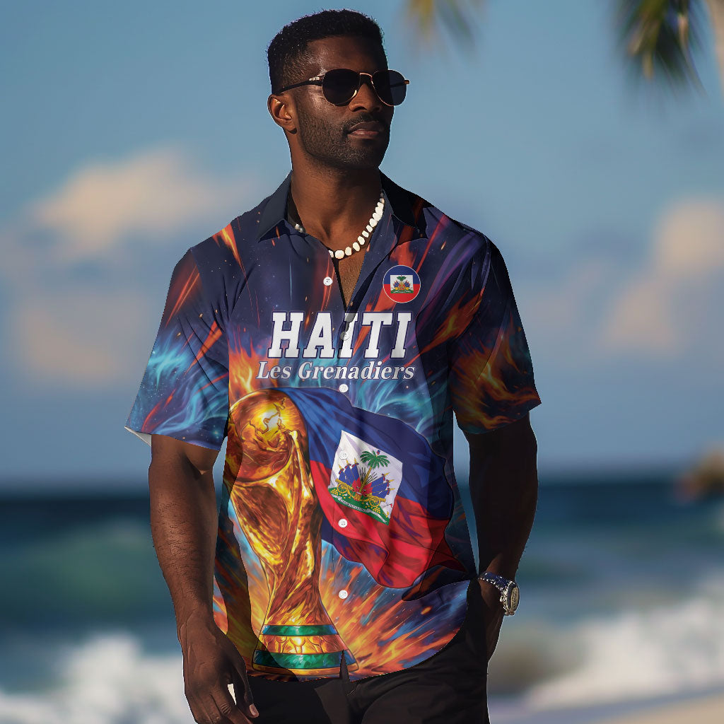 Personalized World Football 2026 Afro Haiti Hawaiian Shirt Les Grenadiers Trophy Flag Art
