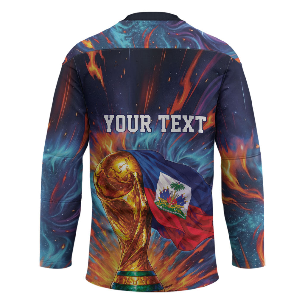 Personalized World Football 2026 Afro Haiti Hockey Jersey Les Grenadiers Trophy Flag Art