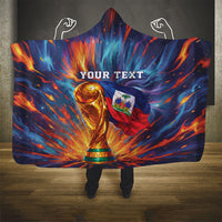 Personalized World Football 2026 Afro Haiti Hooded Blanket Les Grenadiers Trophy Flag Art