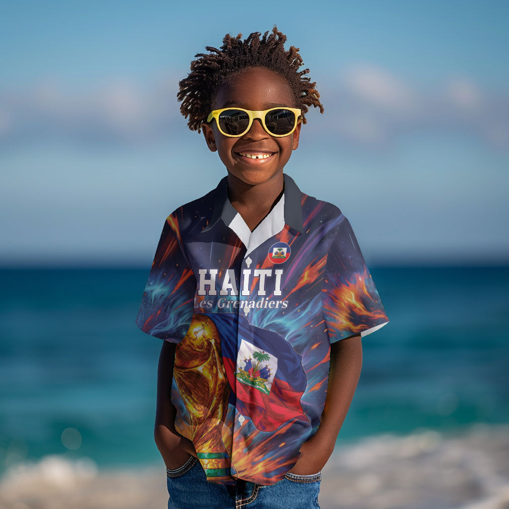 Personalized World Football 2026 Afro Haiti Kid Hawaiian Shirt Les Grenadiers Trophy Flag Art