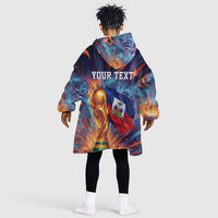 Personalized World Football 2026 Afro Haiti Kid Wearable Blanket Hoodie Les Grenadiers Trophy Flag Art