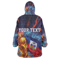 Personalized World Football 2026 Afro Haiti Kid Wearable Blanket Hoodie Les Grenadiers Trophy Flag Art