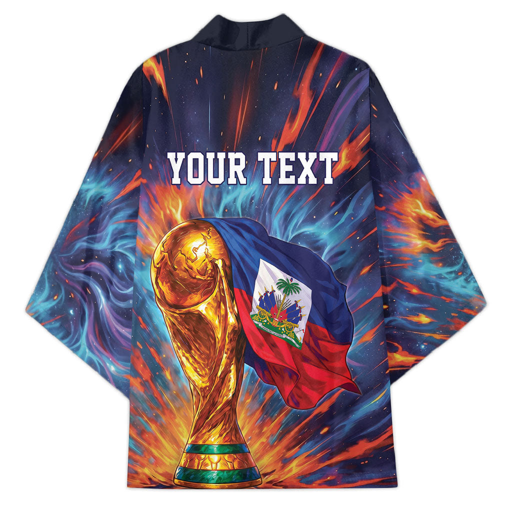 Personalized World Football 2026 Afro Haiti Kimono Les Grenadiers Trophy Flag Art