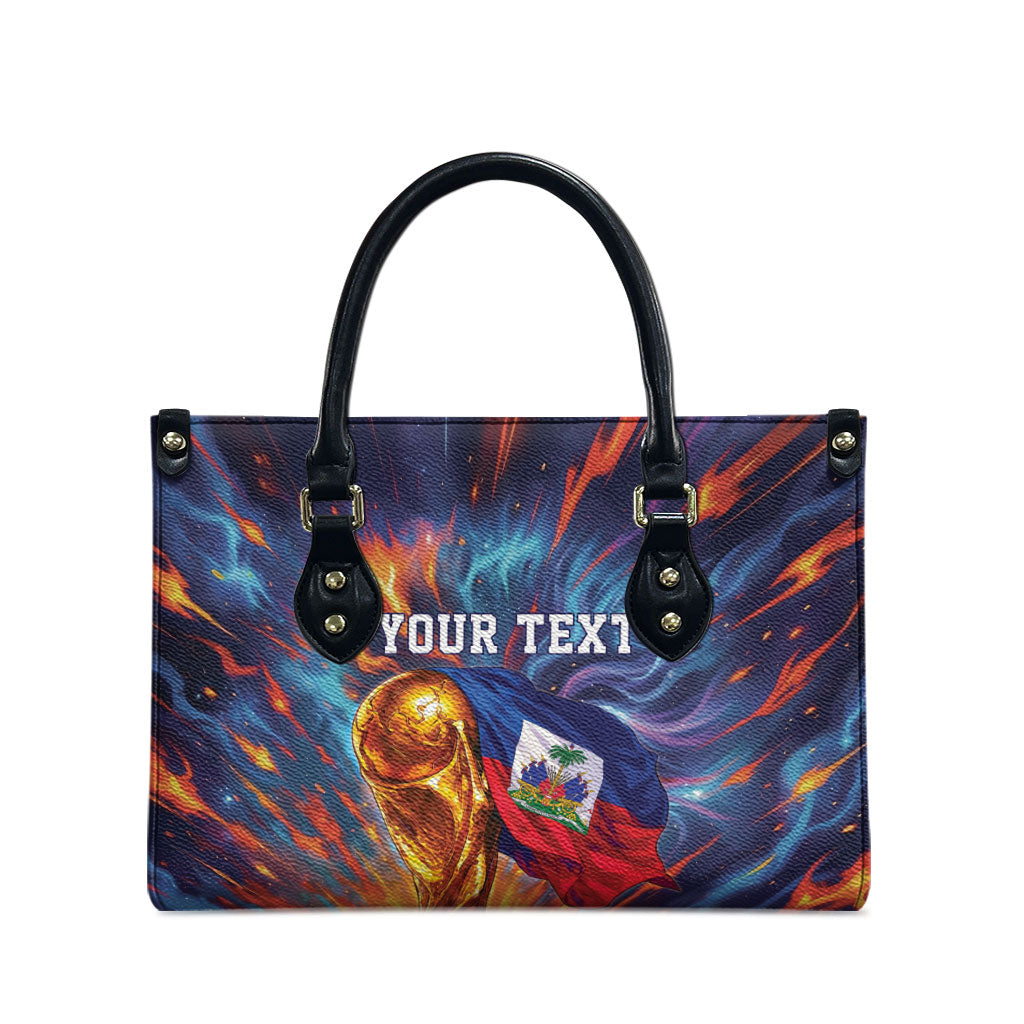 Personalized World Football 2026 Afro Haiti Leather Bag Les Grenadiers Trophy Flag Art