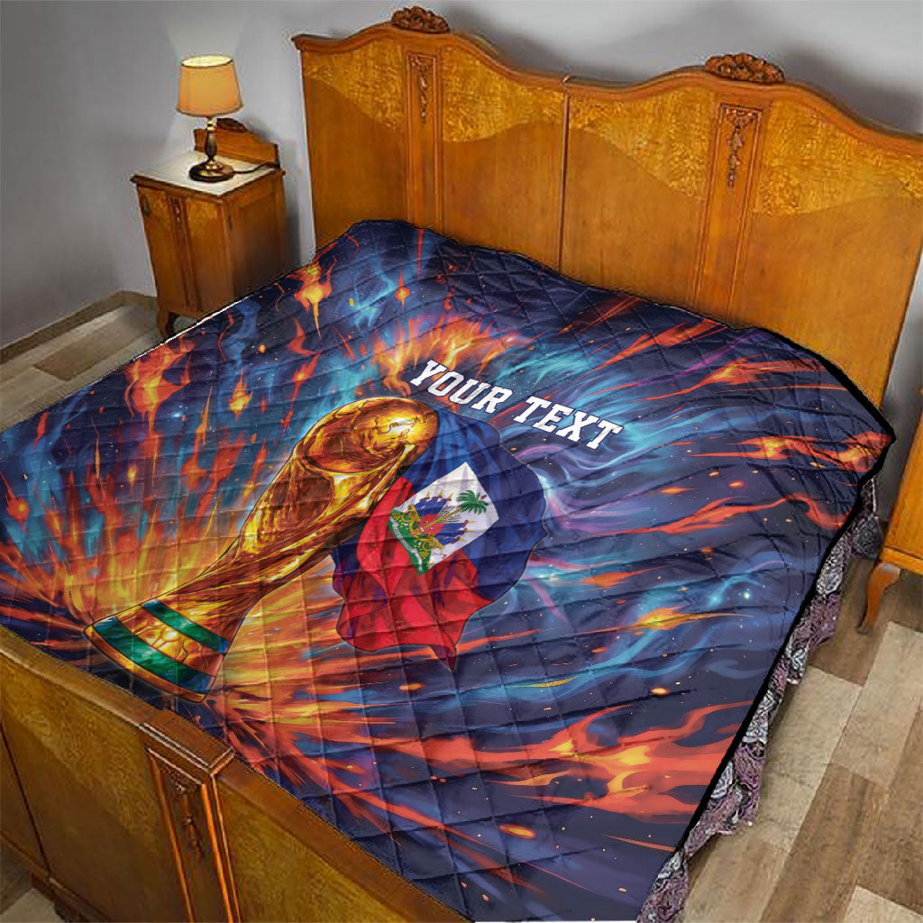 Personalized World Football 2026 Afro Haiti Quilt Les Grenadiers Trophy Flag Art