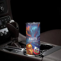Personalized World Football 2026 Afro Haiti Skinny Tumbler Les Grenadiers Trophy Flag Art