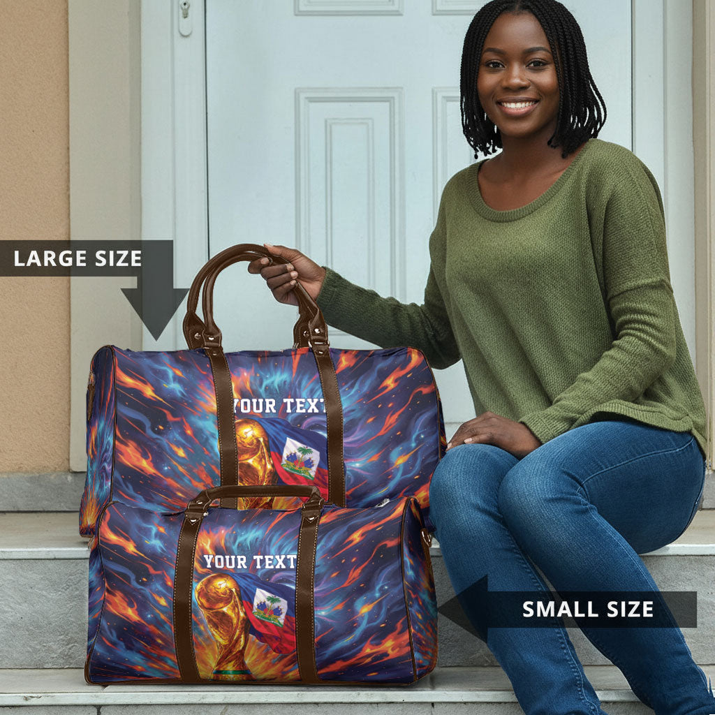 Personalized World Football 2026 Afro Haiti Travel Bag Les Grenadiers Trophy Flag Art