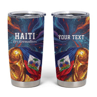 Personalized World Football 2026 Afro Haiti Tumbler Cup Les Grenadiers Trophy Flag Art
