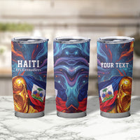 Personalized World Football 2026 Afro Haiti Tumbler Cup Les Grenadiers Trophy Flag Art