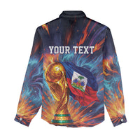 Personalized World Football 2026 Afro Haiti Women Casual Shirt Les Grenadiers Trophy Flag Art