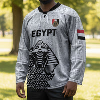 Custom World Football 2026 Egypt Hockey Jersey Pharaohs Hieroglyphs Pride White Version