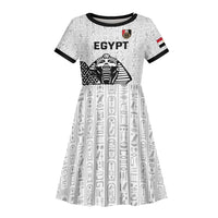 Custom World Football 2026 Egypt Kid Short Sleeve Dress Pharaohs Hieroglyphs Pride White Version