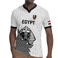 Custom World Football 2026 Egypt Rugby Jersey Pharaohs Hieroglyphs Pride White Version