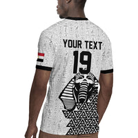 Custom World Football 2026 Egypt Rugby Jersey Pharaohs Hieroglyphs Pride White Version