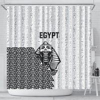 World Football 2026 Egypt Shower Curtain Pharaohs Hieroglyphs Pride White Version