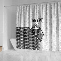 World Football 2026 Egypt Shower Curtain Pharaohs Hieroglyphs Pride White Version